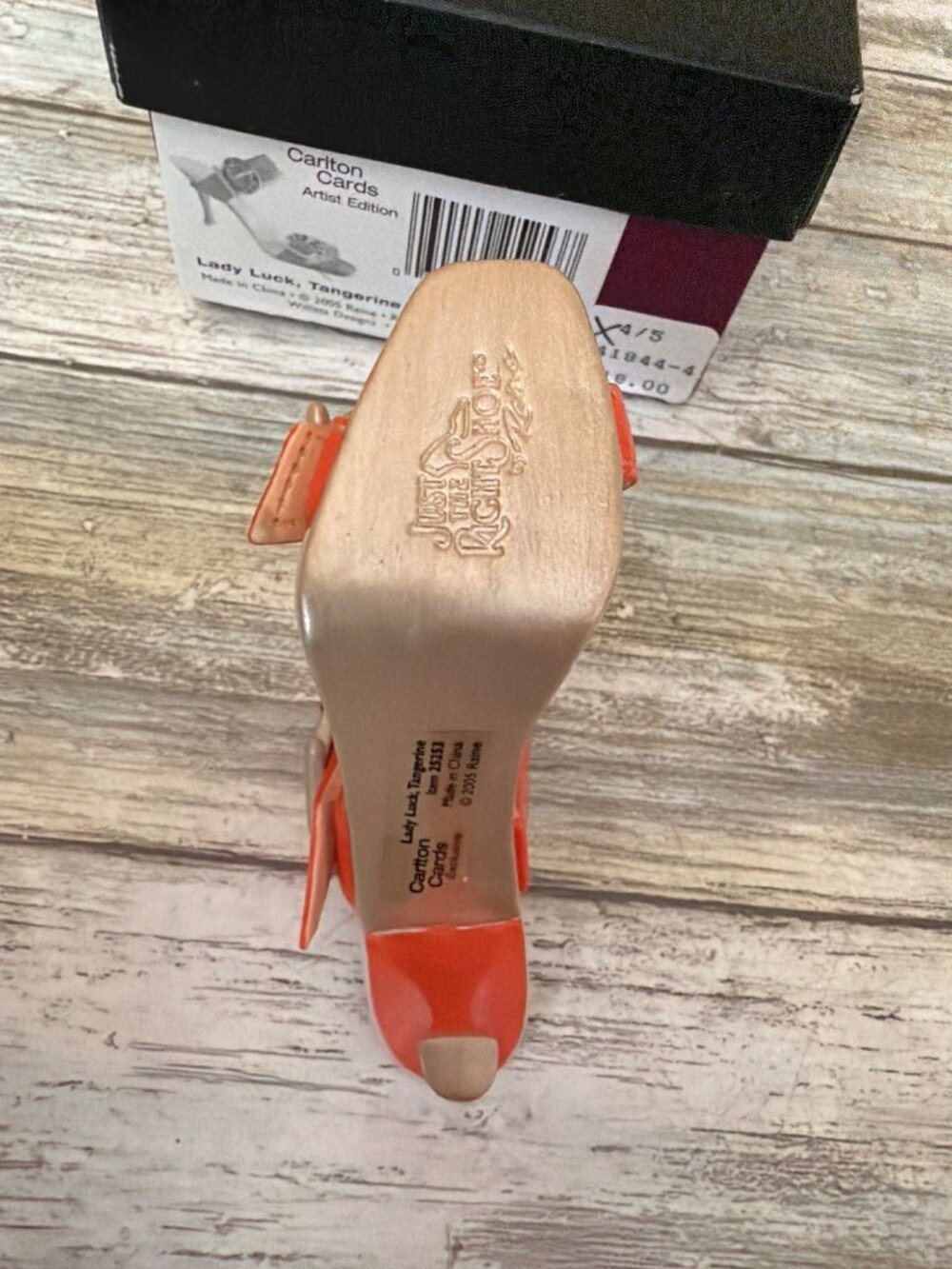 2005 Just the Right Shoe Raine Carlton Cards Lady Luck in Tangerine #25253 NEW - Picture 9 of 14